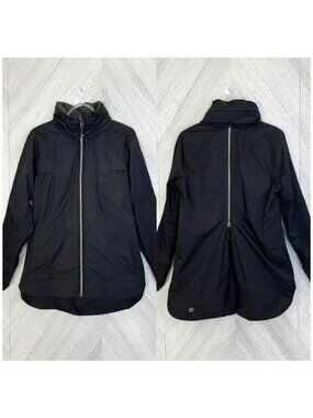 Lululemon Fo Drizzle Rain Jacket Solid Black Womens Size 8